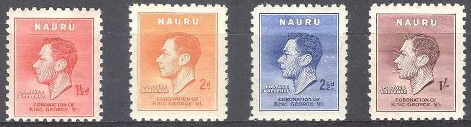 1937 NAURU - SG044-47 GVI Coronation Set (4) MM